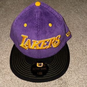 Lakers corduroy Ultra Game at home SnapBack